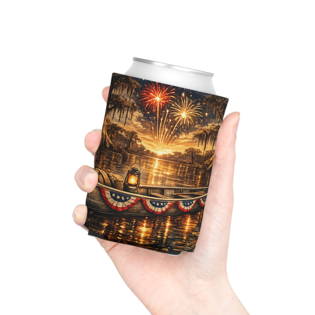 Patriotic Bayou Can Cooler – Fourth of July Crawfish Boil & Fireworks