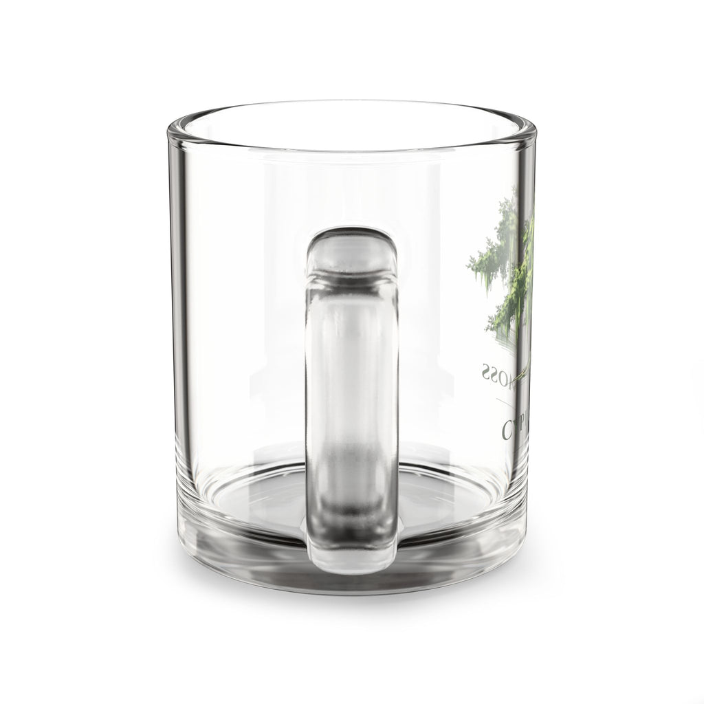 10oz Glass Mug — Cypress & Moss Tree Design Coffee Cup