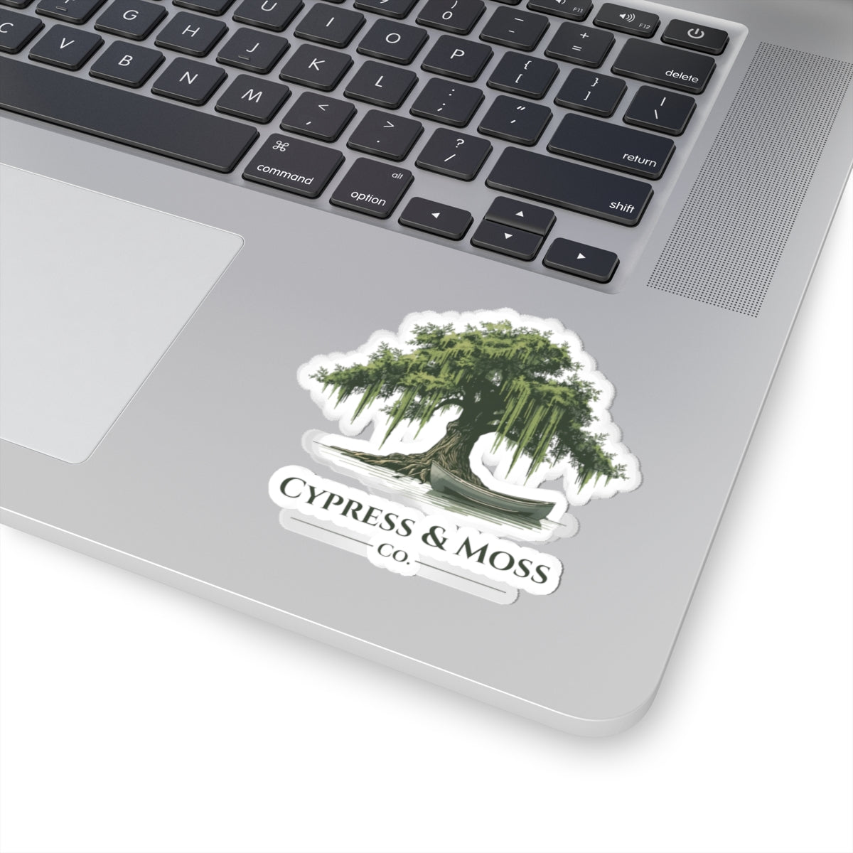 Cypress & Moss Kiss-Cut Sticker — Southern Cypress Tree Logo Decal