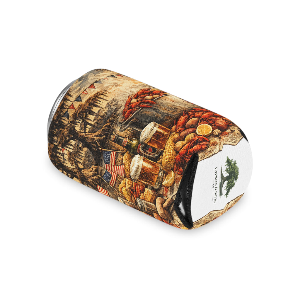 Patriotic Bayou Can Cooler – Fourth of July Crawfish Boil & Fireworks