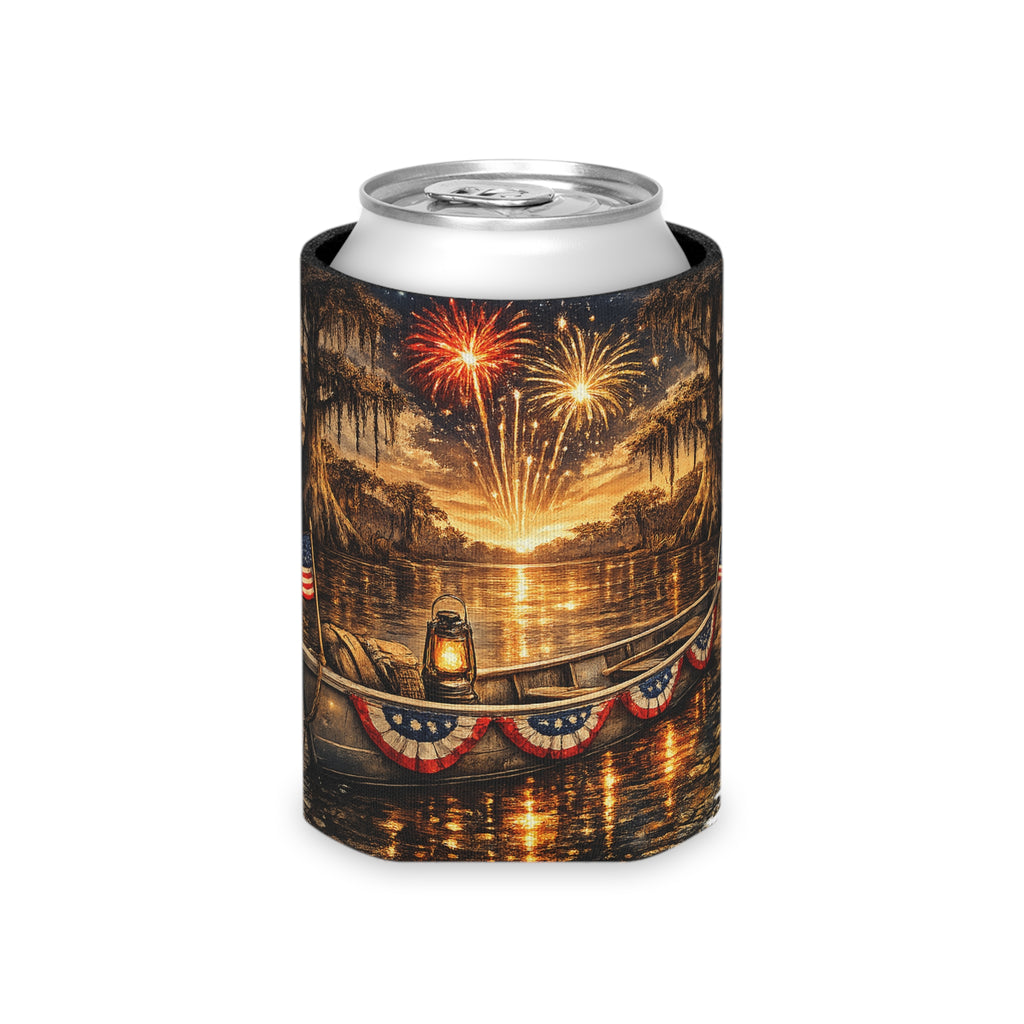 Patriotic Bayou Can Cooler – Fourth of July Crawfish Boil & Fireworks