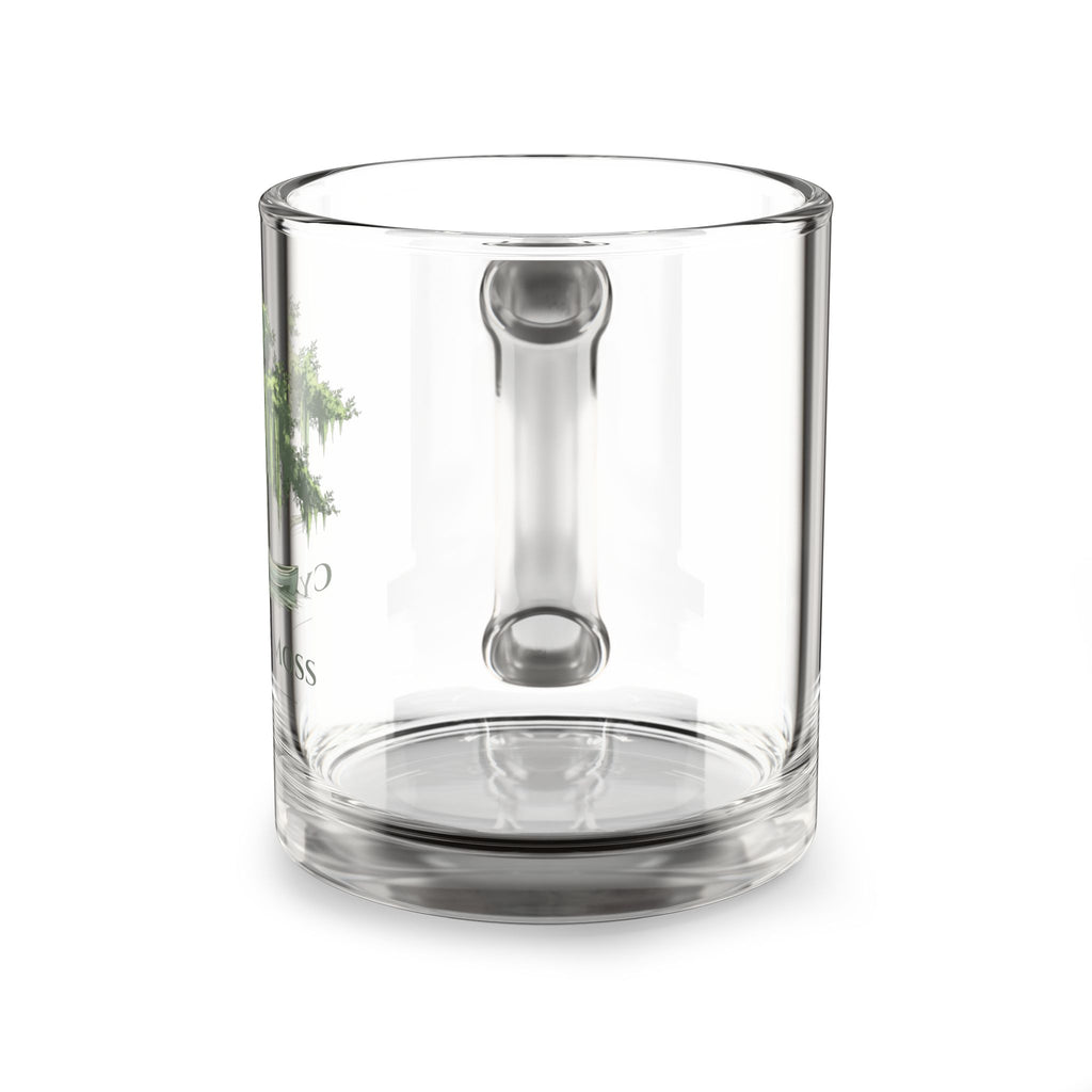 10oz Glass Mug — Cypress & Moss Tree Design Coffee Cup