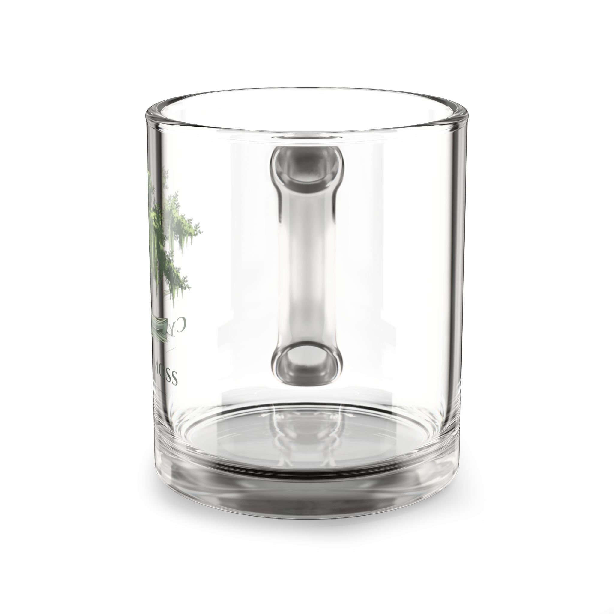 10oz Glass Mug — Cypress & Moss Tree Design Coffee Cup