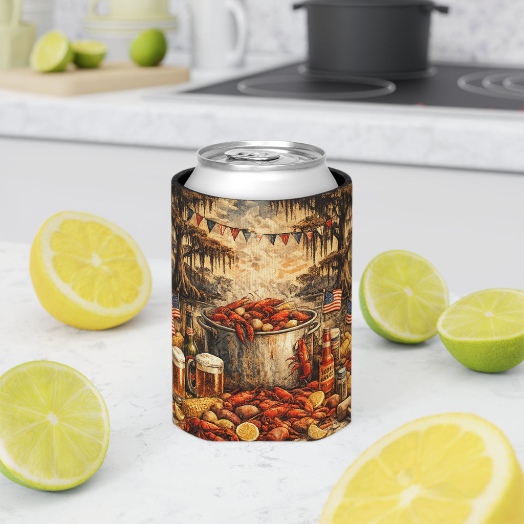 Patriotic Bayou Can Cooler – Fourth of July Crawfish Boil & Fireworks