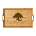 Engraved Bamboo Serving Tray — Cypress & Moss Tree Design