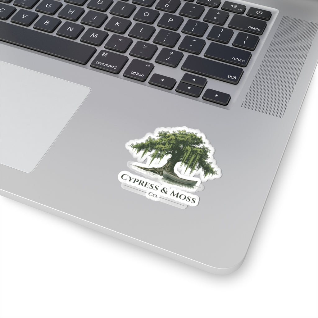 Cypress & Moss Kiss-Cut Sticker — Southern Cypress Tree Logo Decal